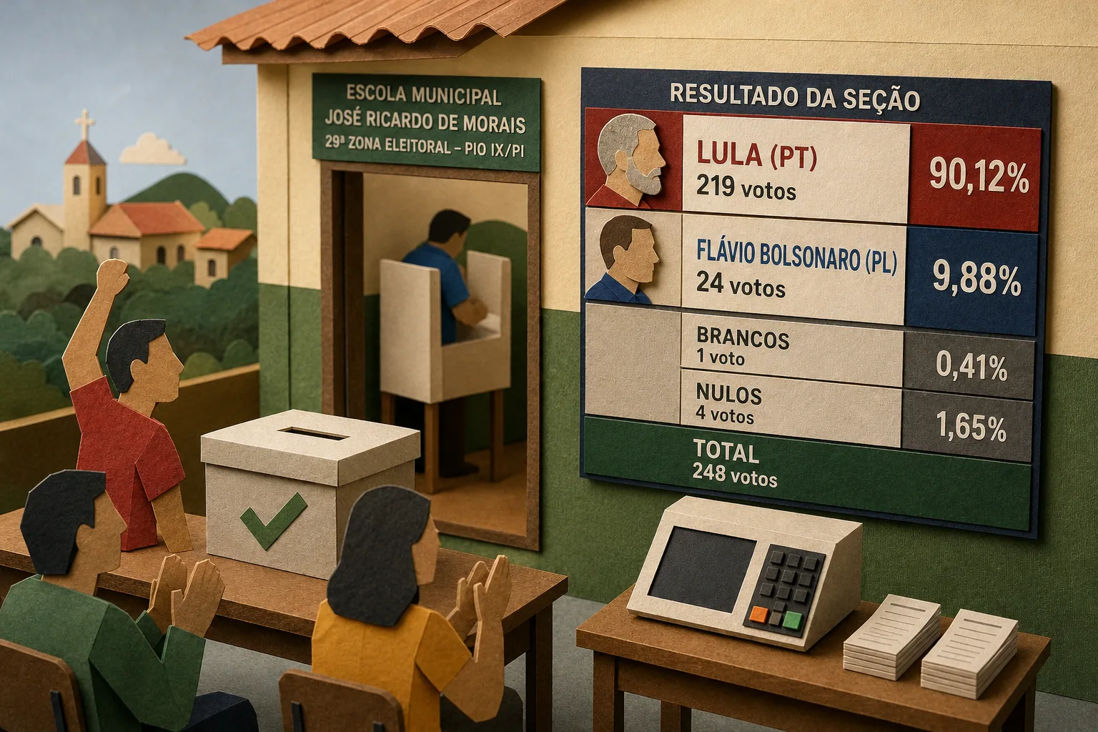 Lula obtém mais de 90% dos votos em escola da 29ª zona eleitoral em Pio IX