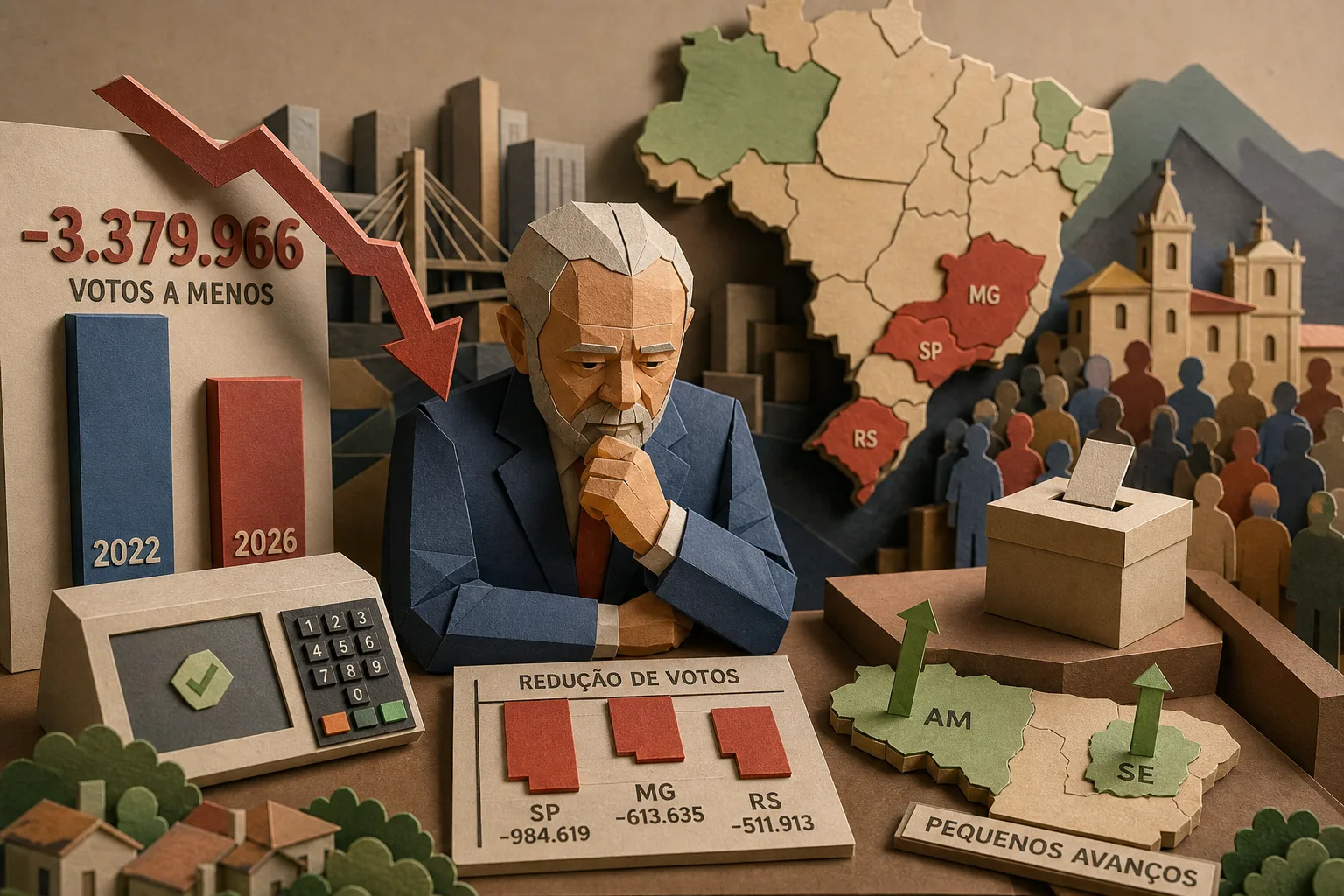 Lula perde mais de 3,3 milhões de votos em relação ao primeiro turno de 2022