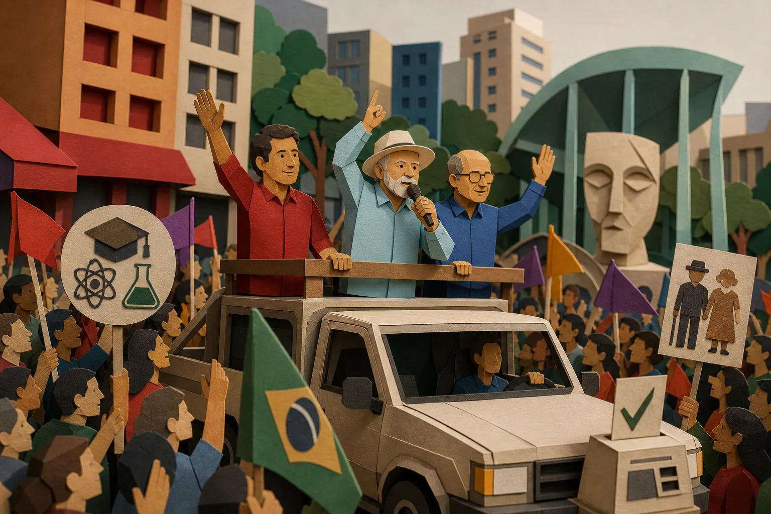Lula realiza ato eleitoral com Alckmin e Haddad na região central de São Paulo
