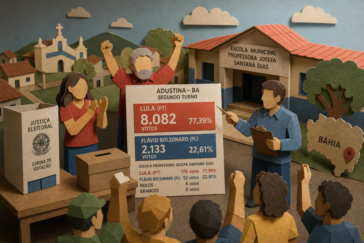 Lula tem maioria dos votos no segundo turno em Adustina e lidera colégio eleitoral