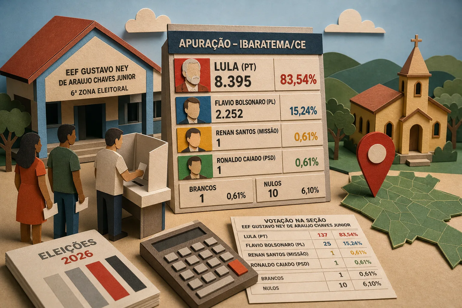 Lula vence disputa para a Presidência da República no município de Ibaretama