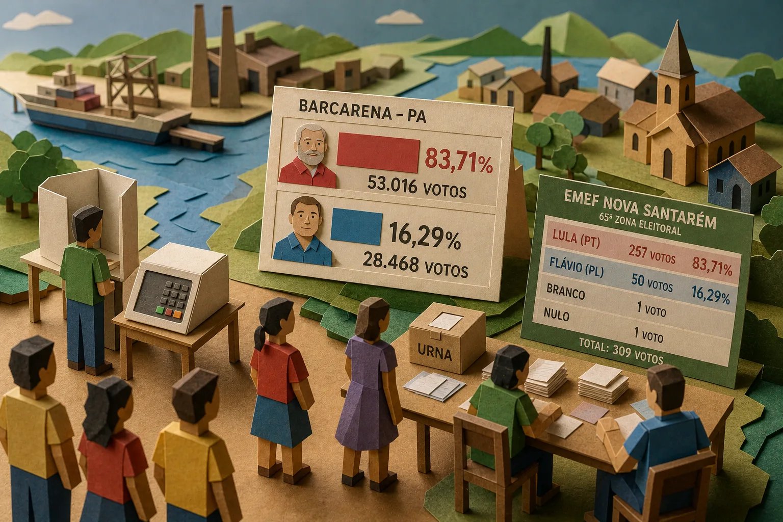 Lula vence em Barcarena e alcança 83% dos votos válidos na EMEF Nova Santarém