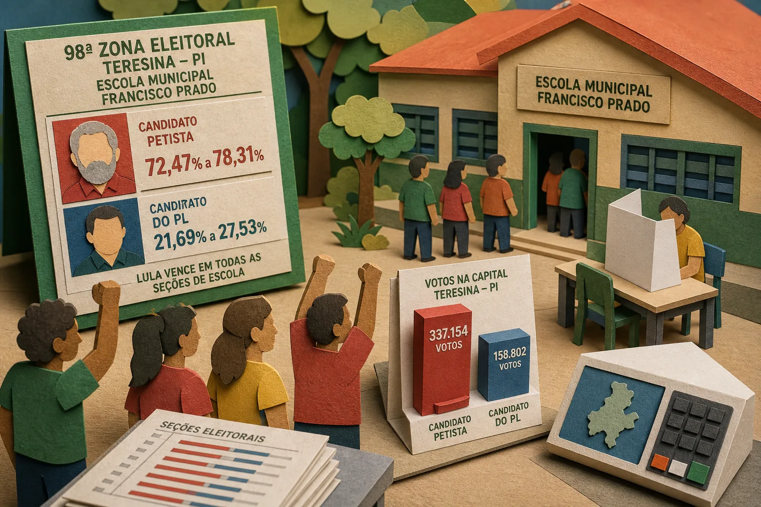 Lula vence em todas as seções de escola na 98ª zona eleitoral de Teresina