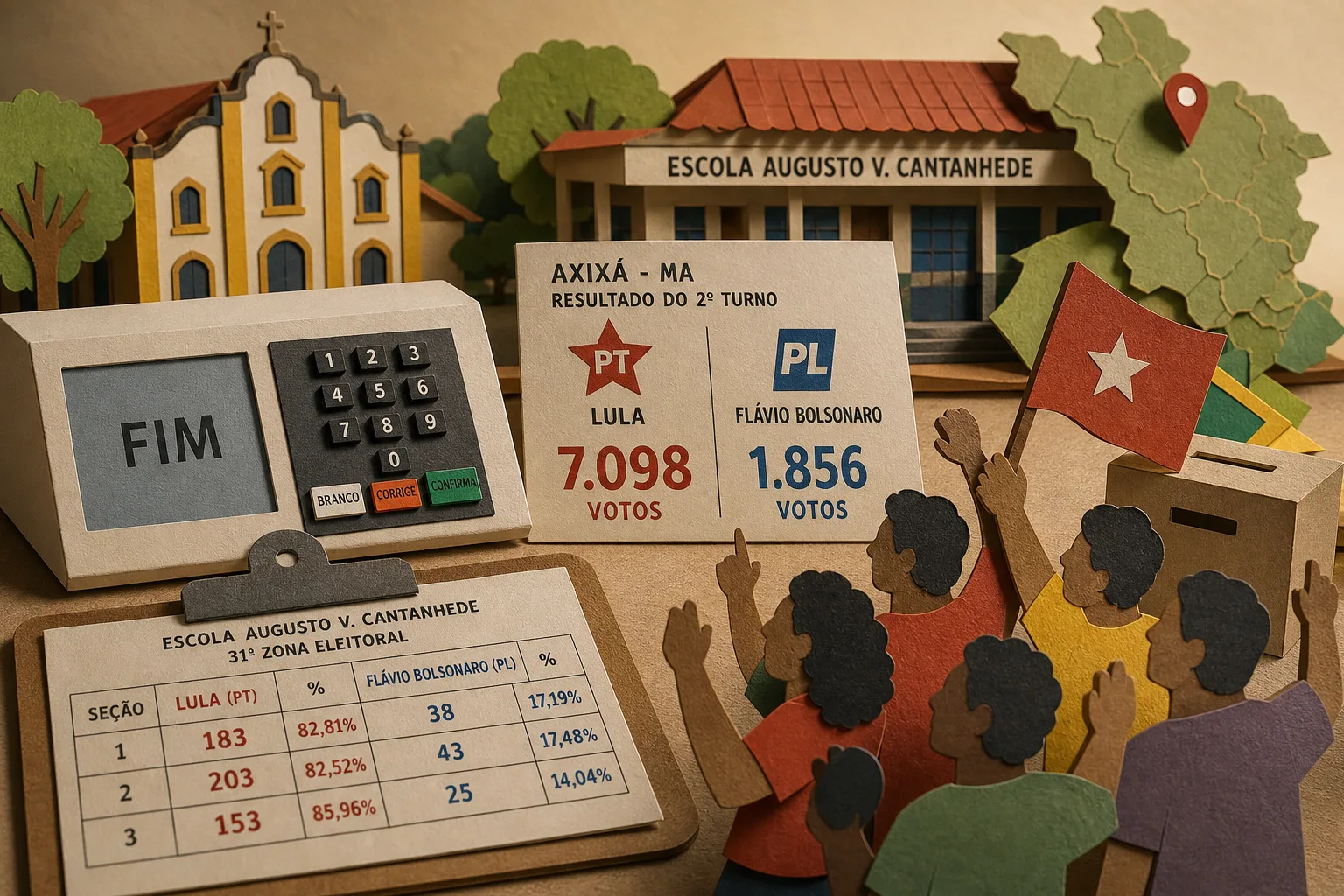 Lula vence votação do segundo turno para presidente em colégio de Axixá no Maranhão