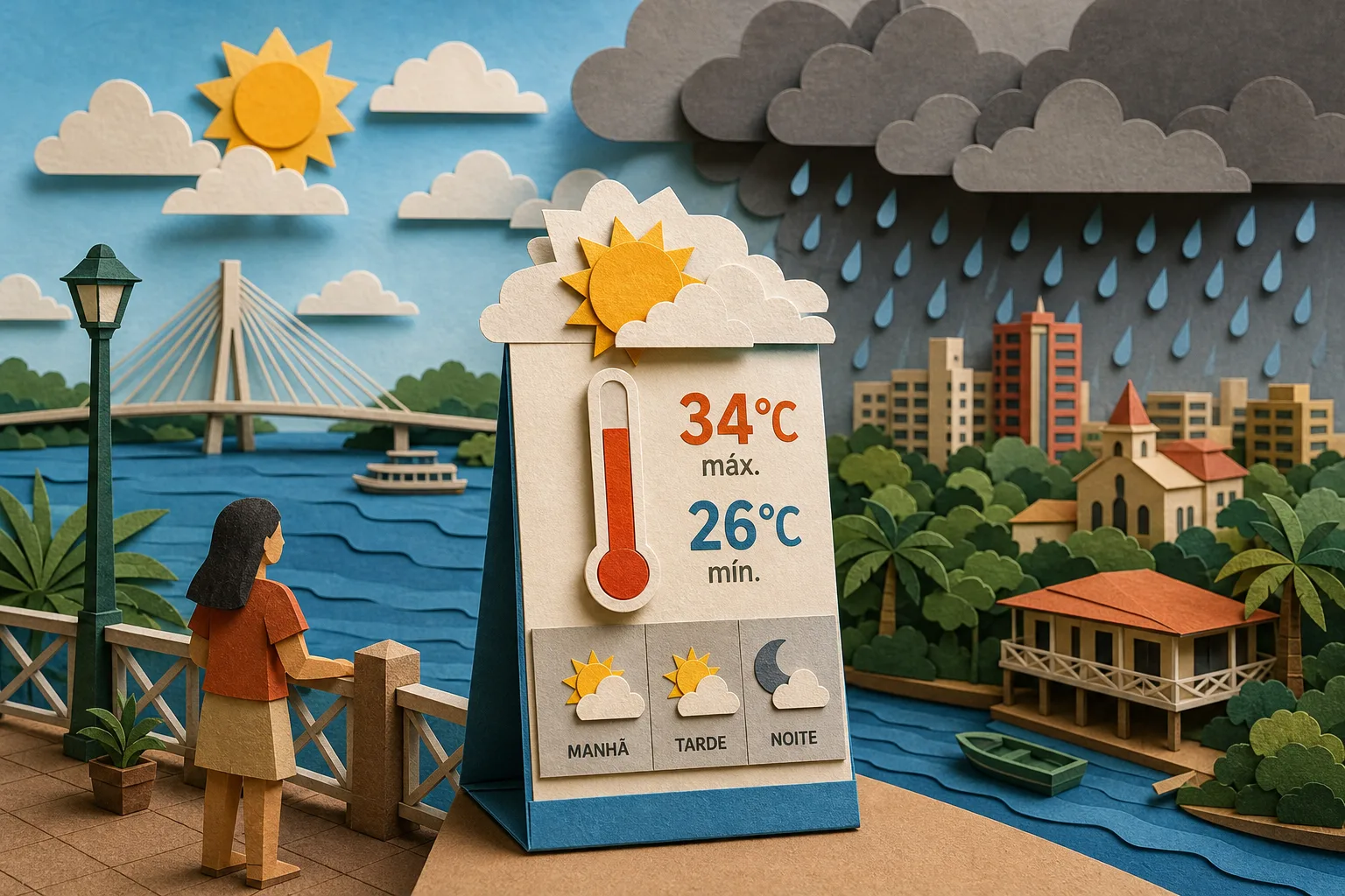 Macapá terá domingo com nebulosidade variável e calor de até 34 graus