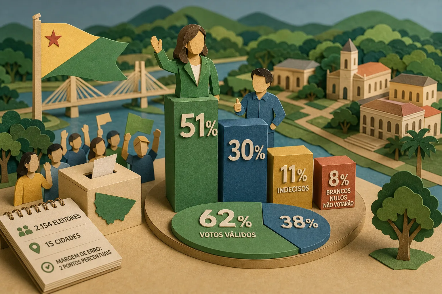 Mailza lidera disputa pelo governo do Acre com 51% das intenções de voto