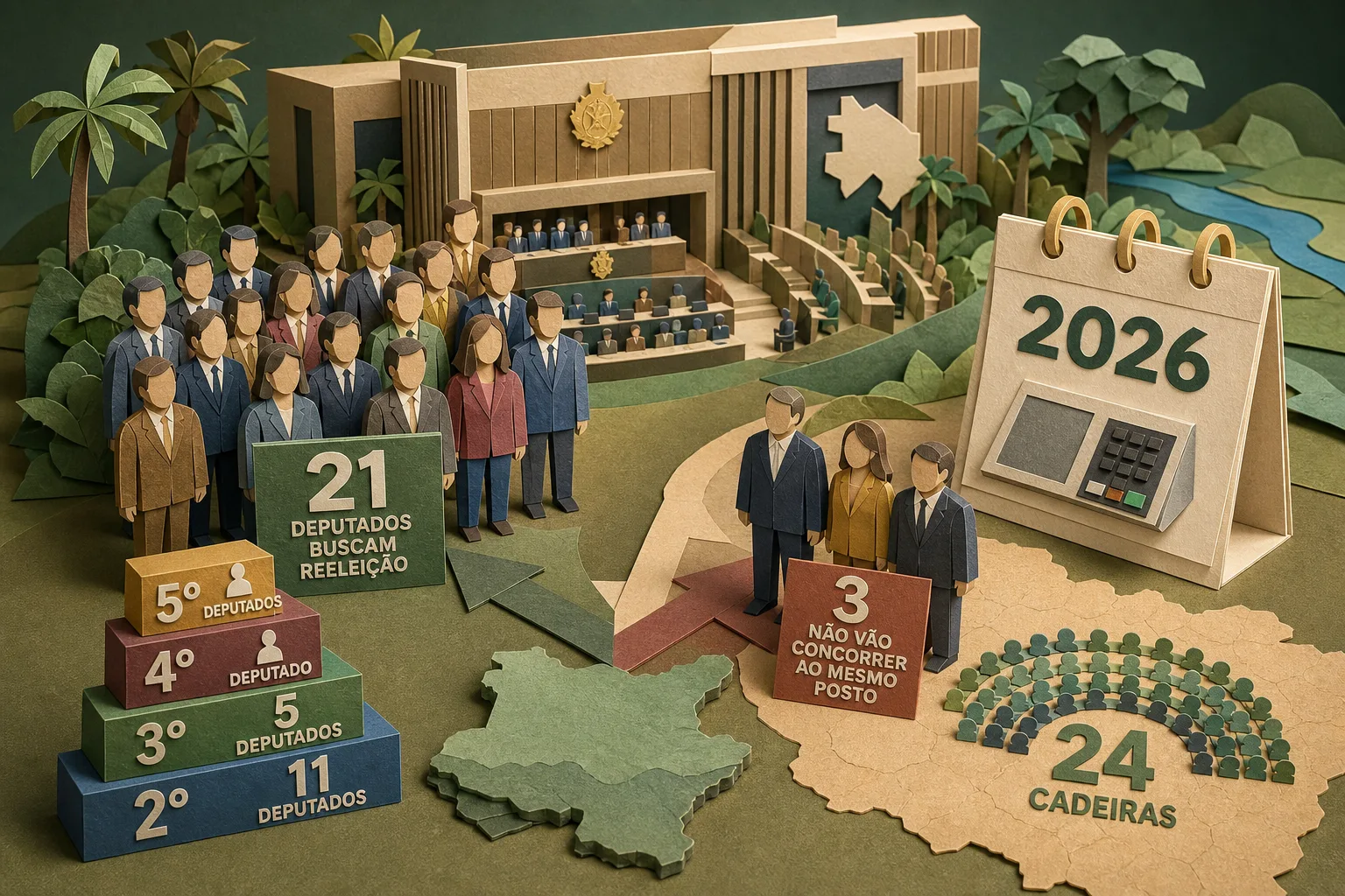 Maioria dos deputados estaduais do Amazonas busca novo mandato em 2026