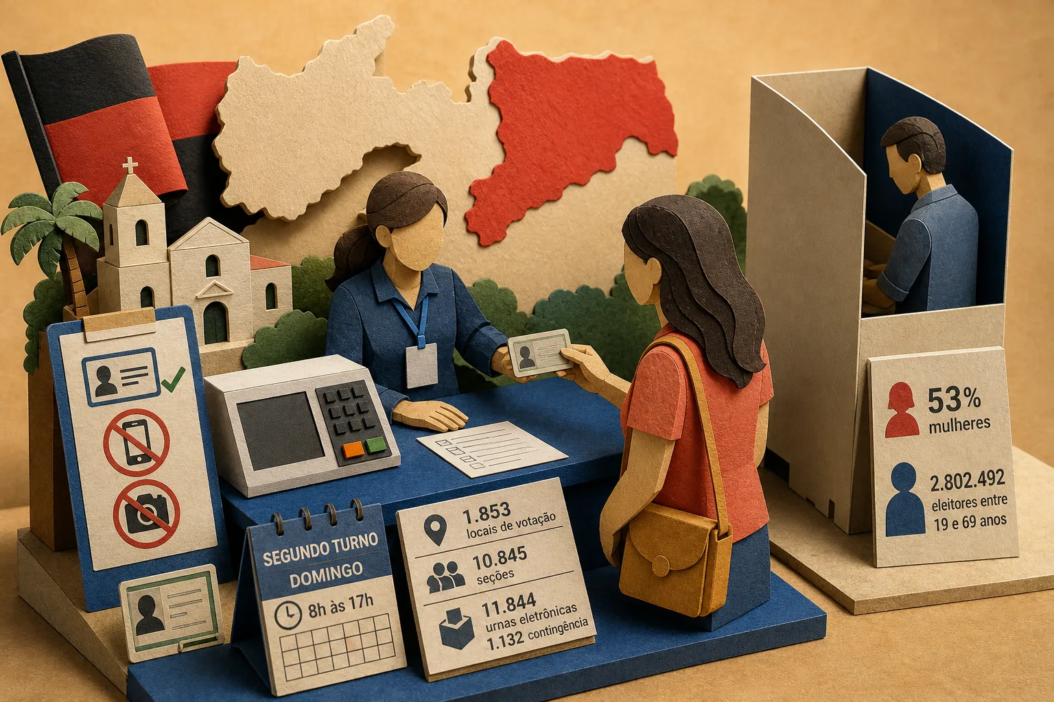 Mais de 3,2 milhões de eleitores da Paraíba vão às urnas neste domingo