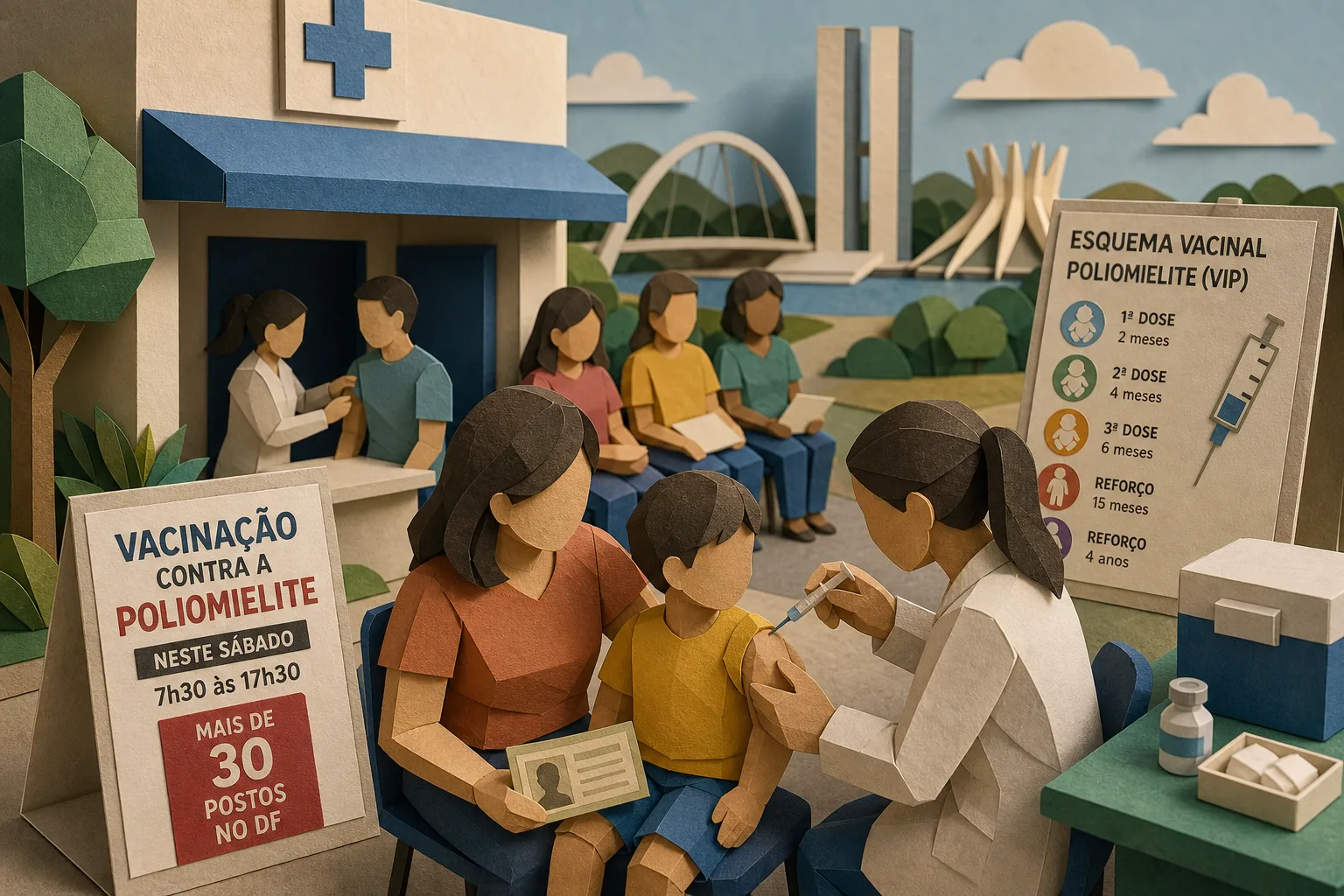 Mais de 30 postos do DF aplicam doses contra a paralisia infantil neste sábado