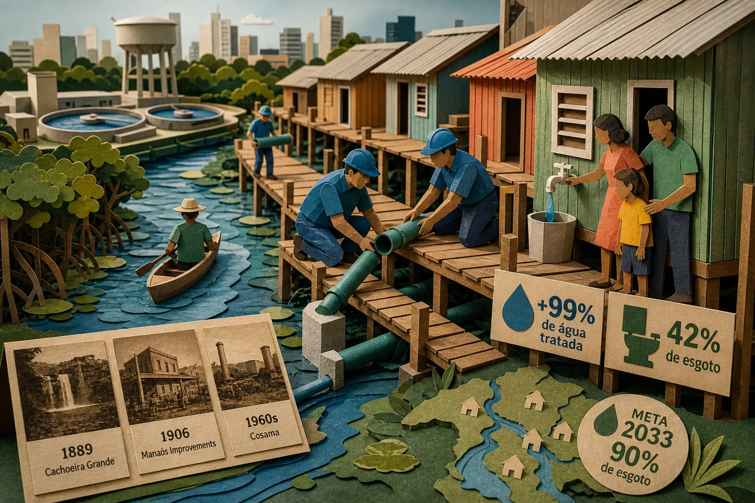 Manaus atinge quase 100% de água tratada e projeta universalizar esgoto até 2033
