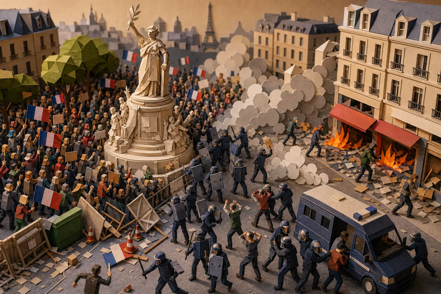 Manifestações contra a inflação na França geram confrontos e prisões em massa