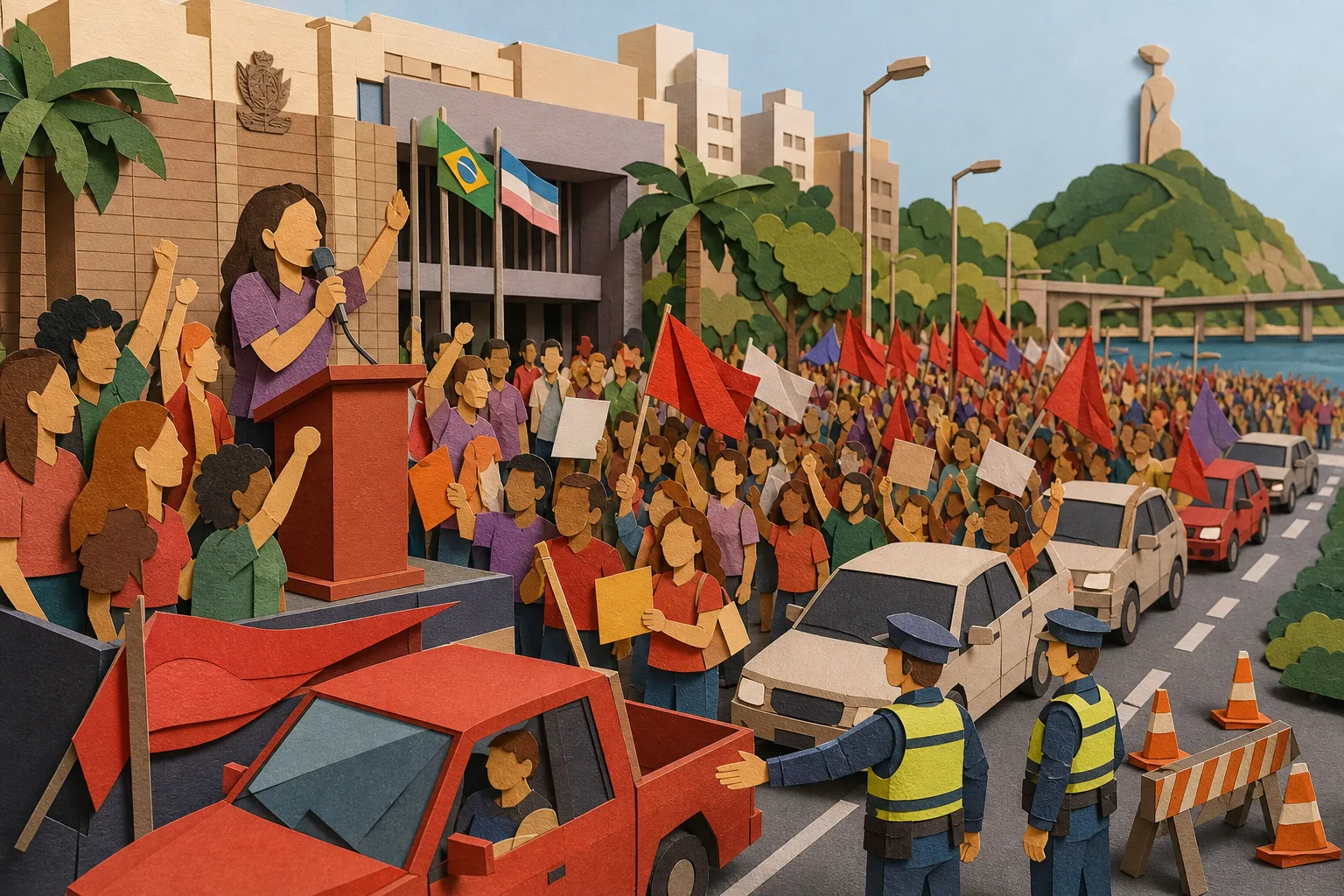 Manifestantes realizam caminhada pró-Lula pelas ruas da capital capixaba