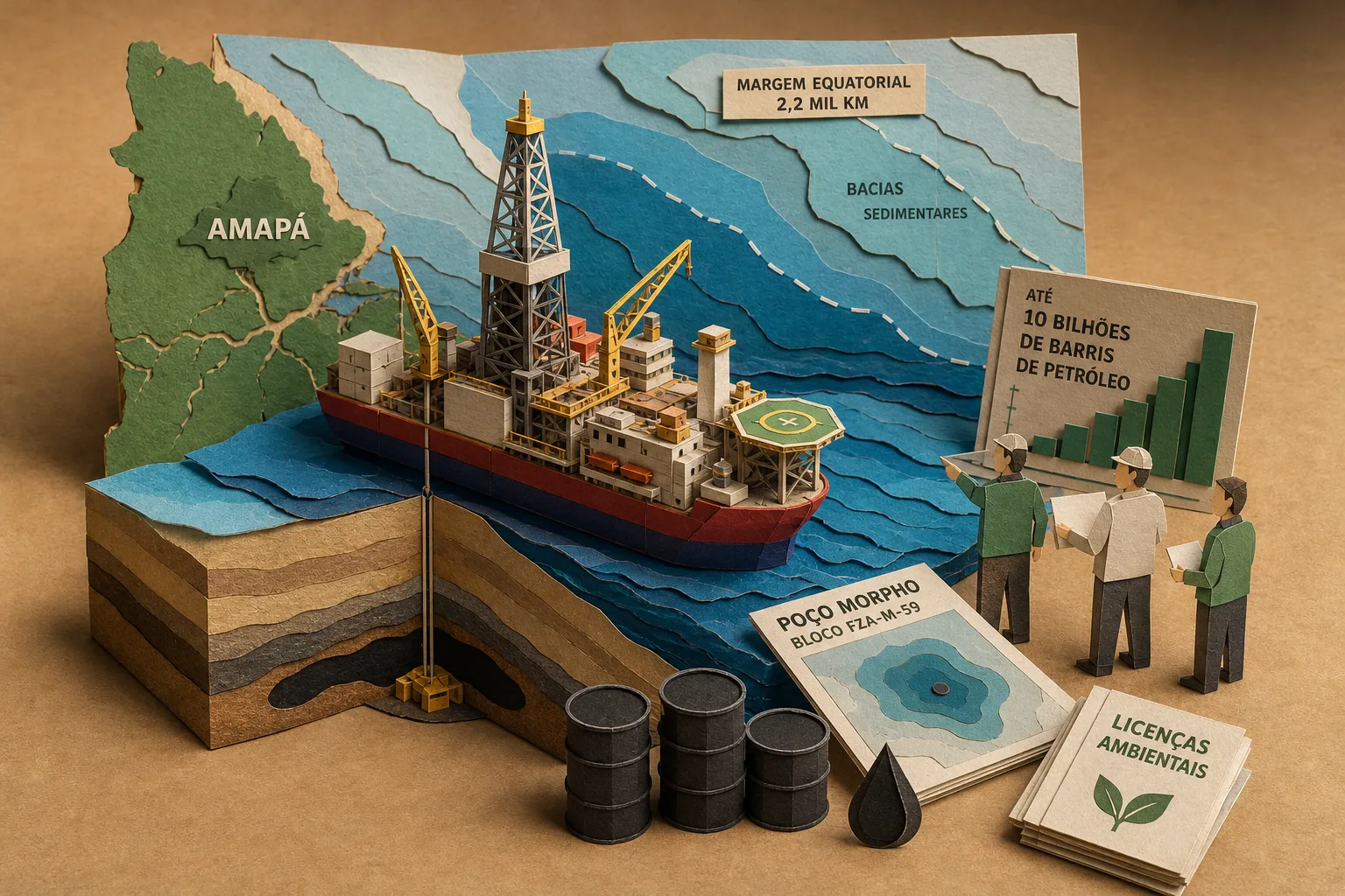 Margem Equatorial na costa do Amapá pode conter 10 bilhões de barris de petróleo