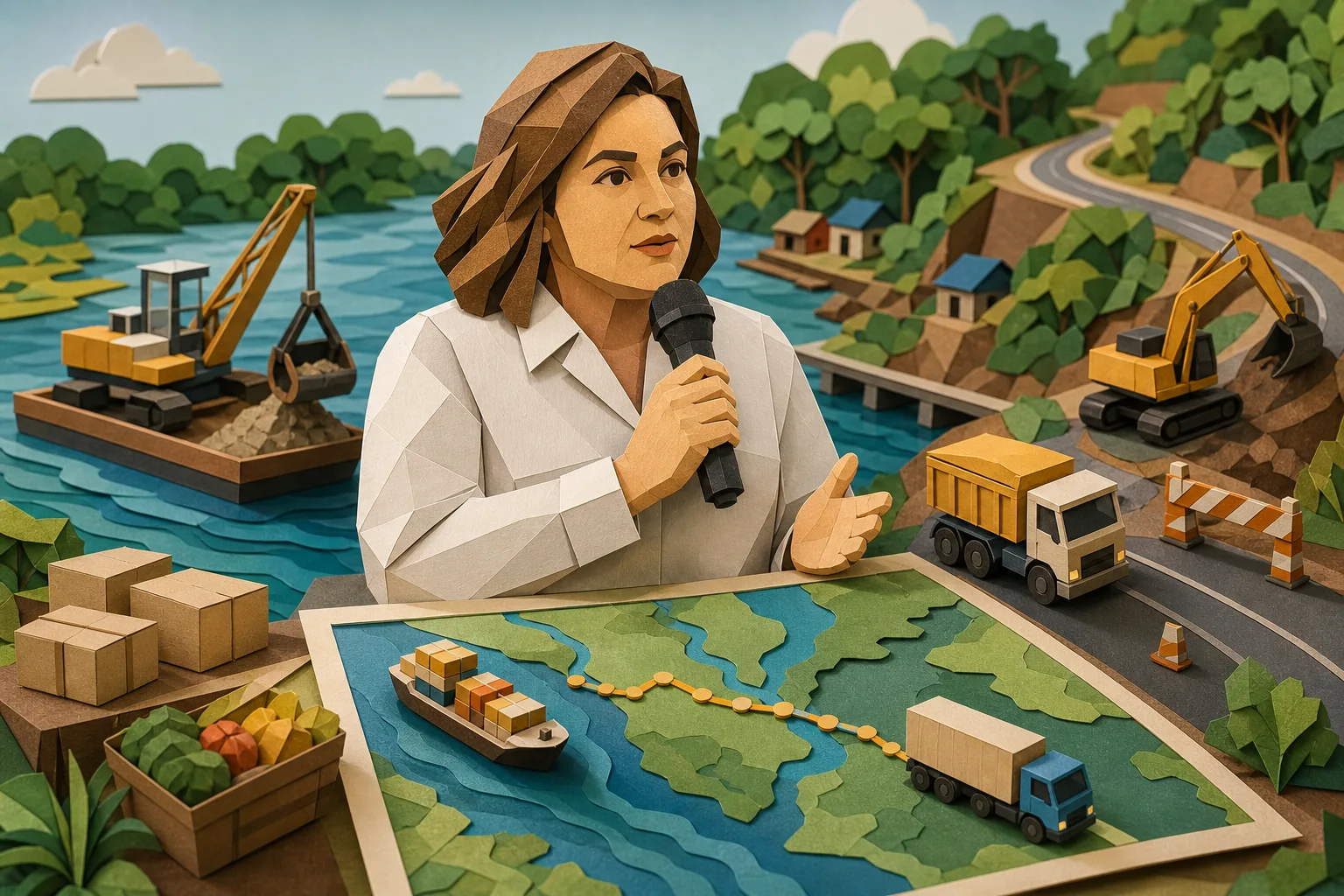 Maria do Carmo planeja conectar malha rodoviária e fluvial no Amazonas contra estiagem