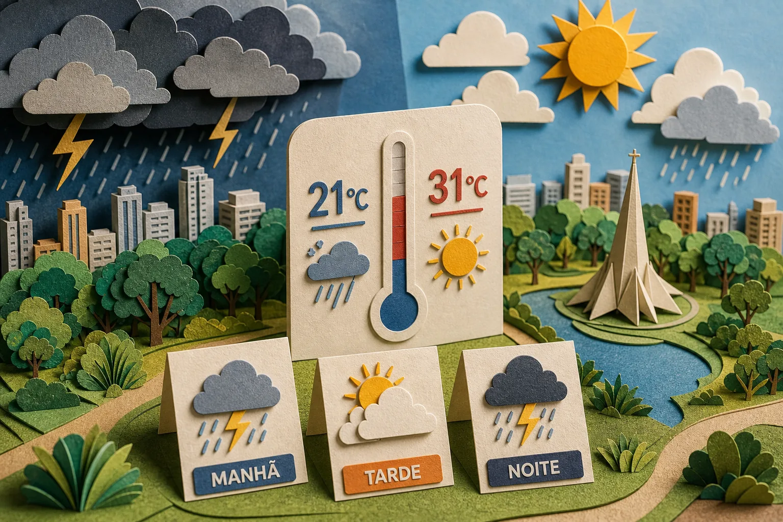 Maringá deve registrar calor de até 31ºC e fortes temporais no sábado