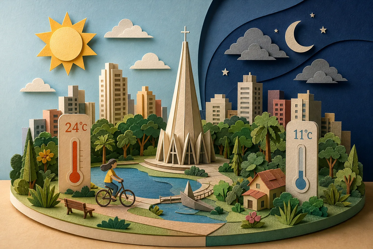 Maringá inicia a semana com predomínio de sol e termômetros em até 24°C