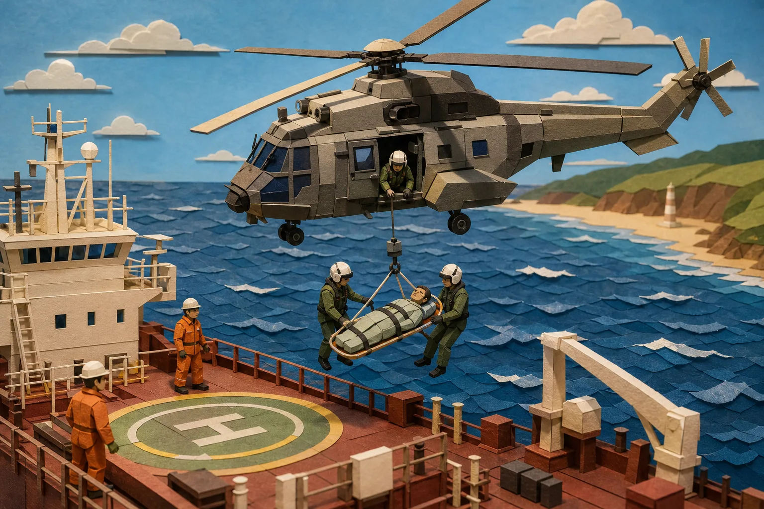 Marinha e FAB socorrem marinheiro ferido em navio mercante no litoral do RN