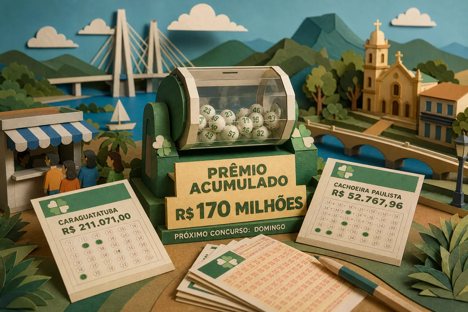 Mega-Sena acumula em R$ 170 milhões e premia dois jogos do Vale do Paraíba
