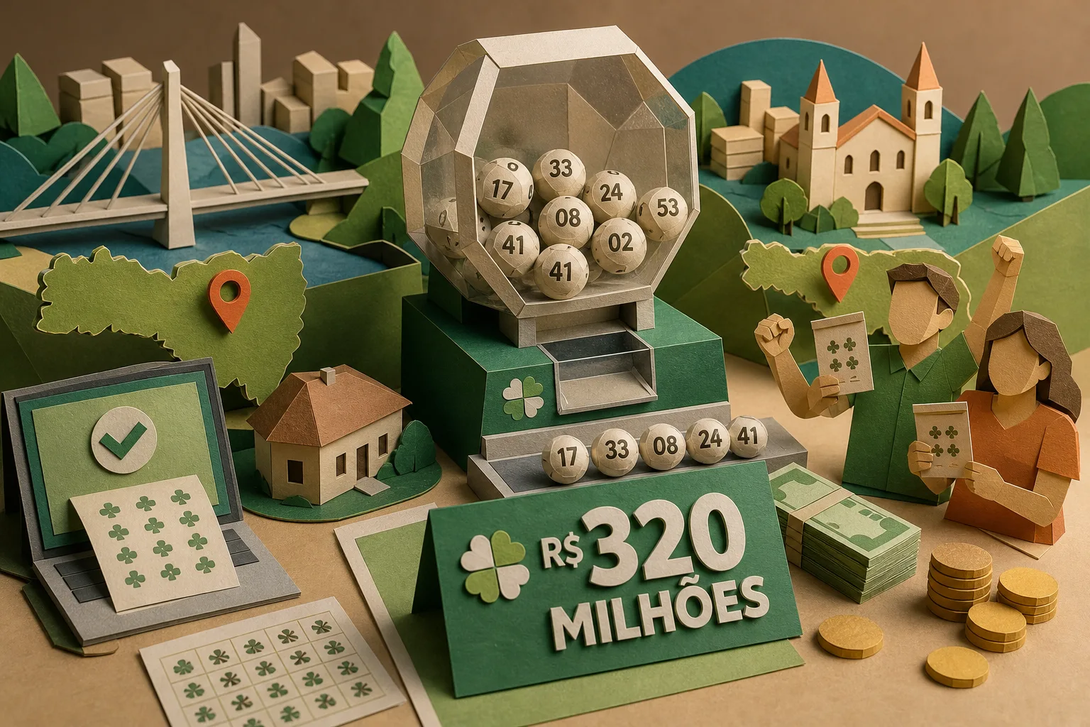 Mega-Sena acumula em R$ 320 milhões e duas apostas de Santa Catarina levam a quina