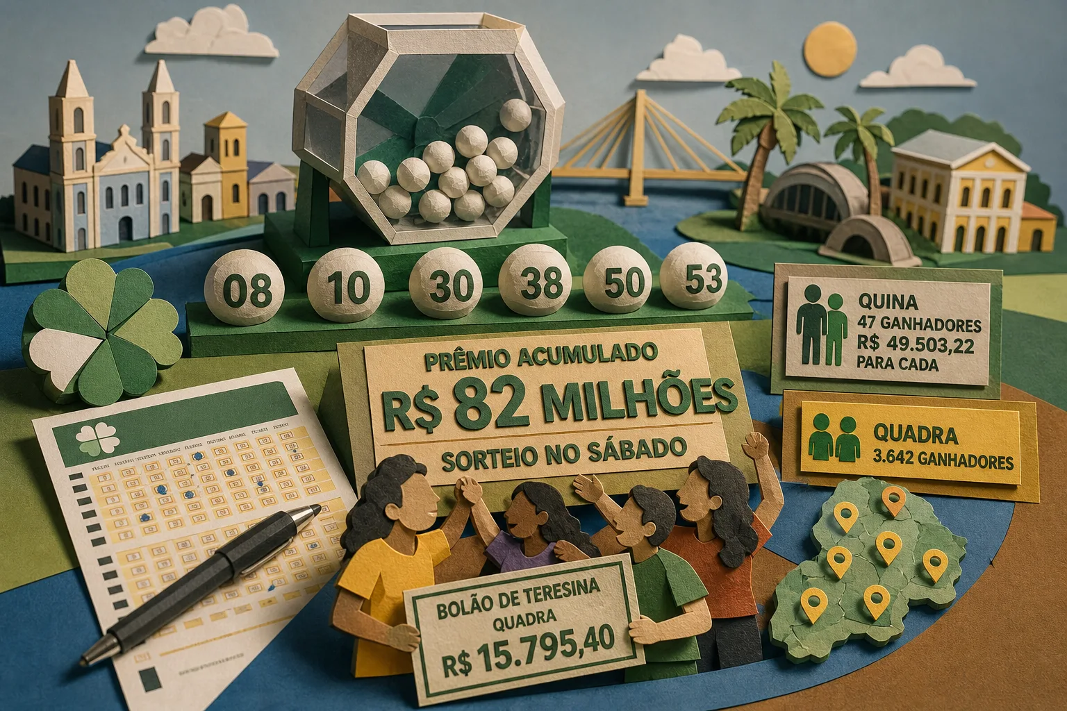 Mega-Sena acumula em R$ 82 milhões e bolão de Teresina fatura R$ 15,7 mil na quadra