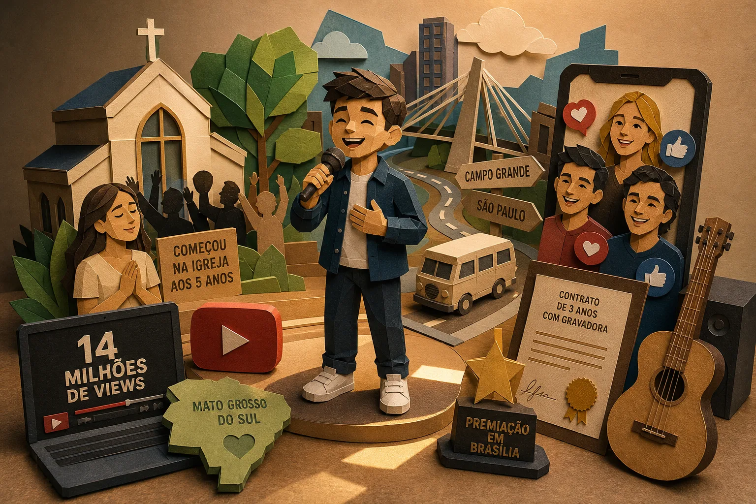 Menino de 12 anos de Mato Grosso do Sul ganha destaque nacional com música gospel