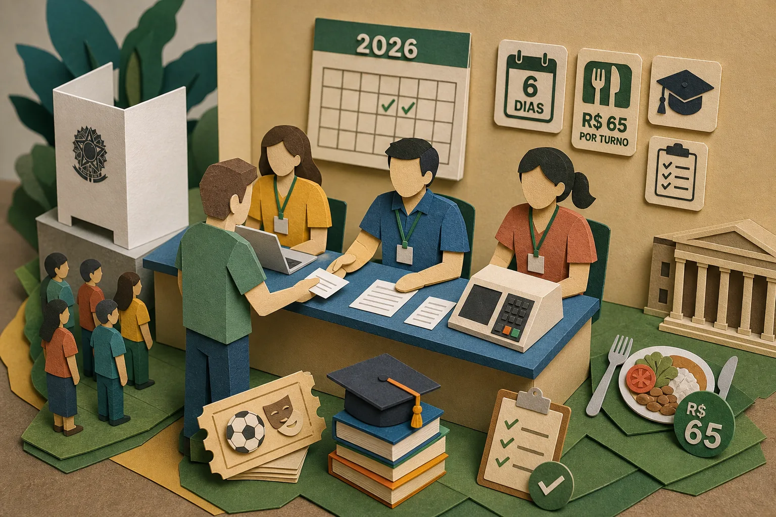 Mesários das eleições de 2026 têm direito a até seis dias de folga remunerada