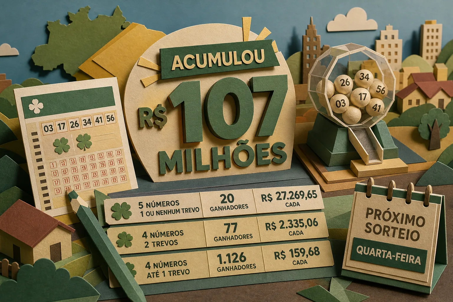 +Milionária acumula no concurso 399 e prêmio chega a R$ 107 milhões