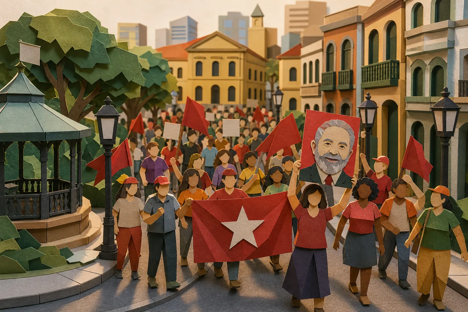 Militantes e lideranças políticas realizam caminhada pró-Lula em Sorocaba