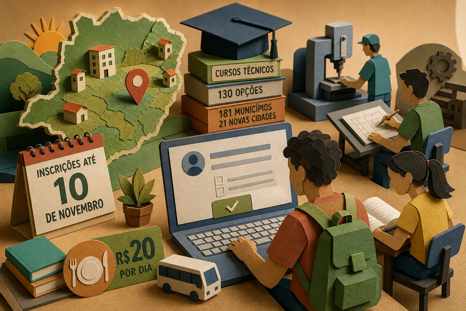 Minas Gerais estende prazo para 50 mil vagas gratuitas em cursos técnicos