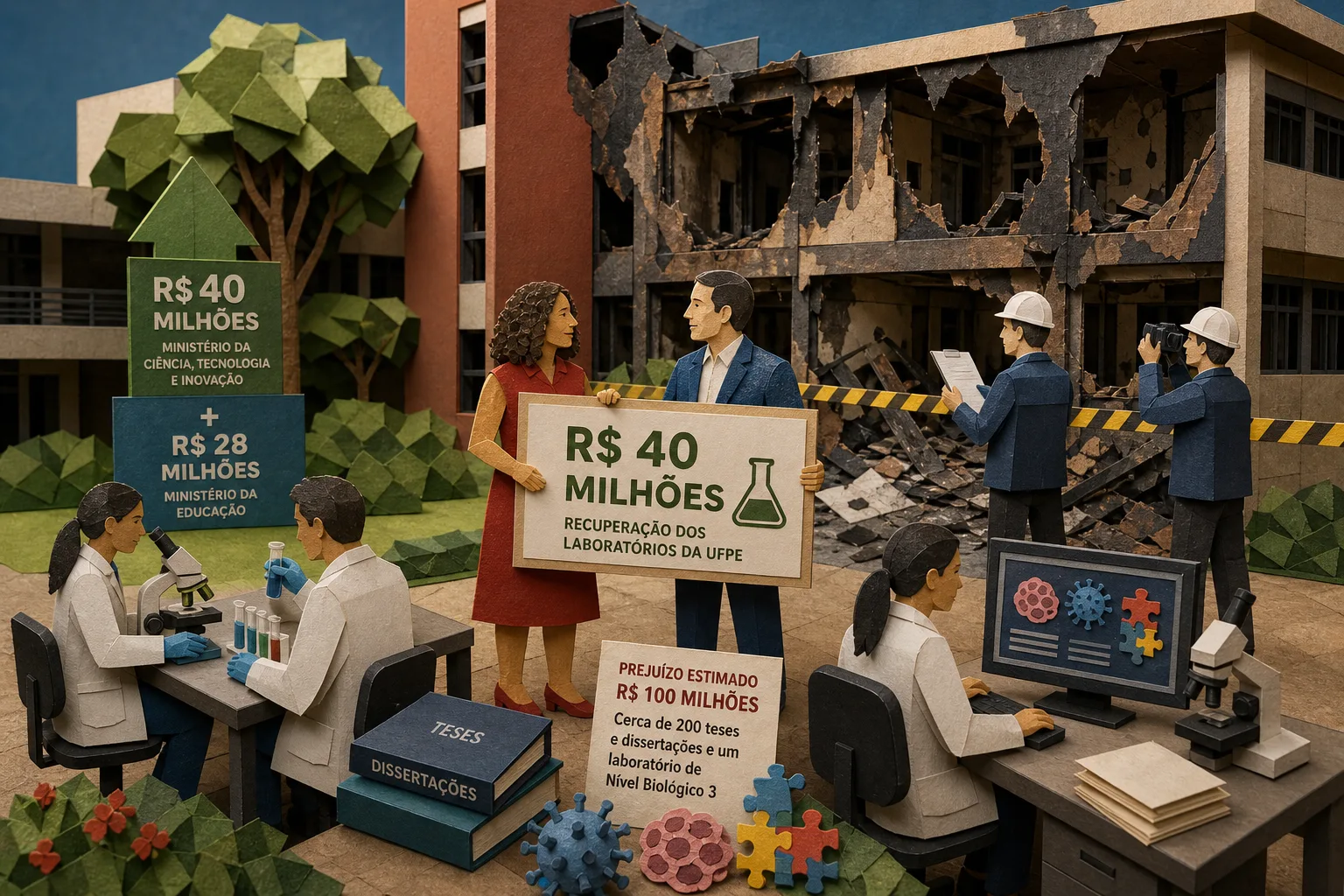 Ministério da Ciência libera R$ 40 milhões para recuperar laboratórios da UFPE