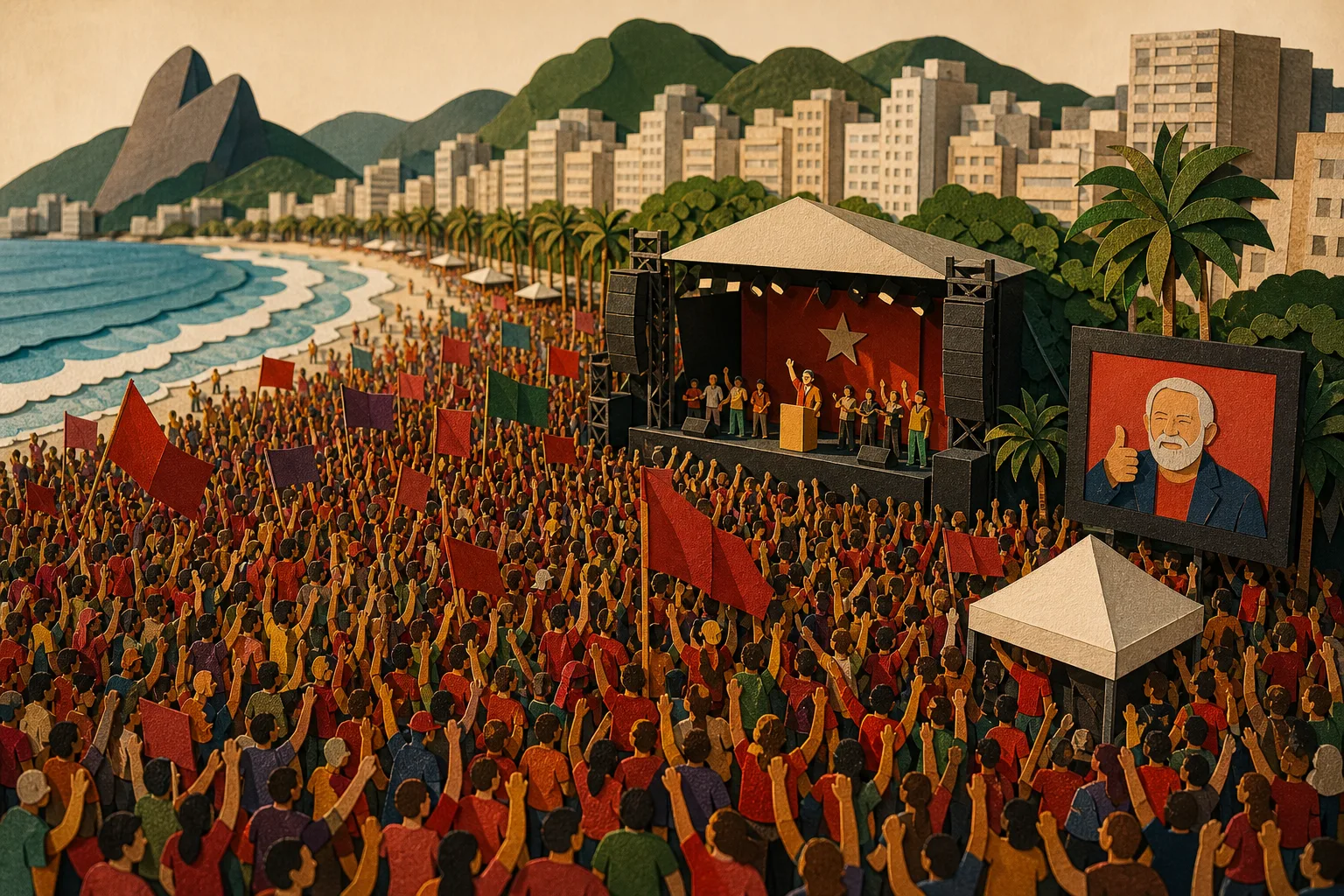 Mobilização pró-Lula reúne mais de 56 mil participantes na orla carioca