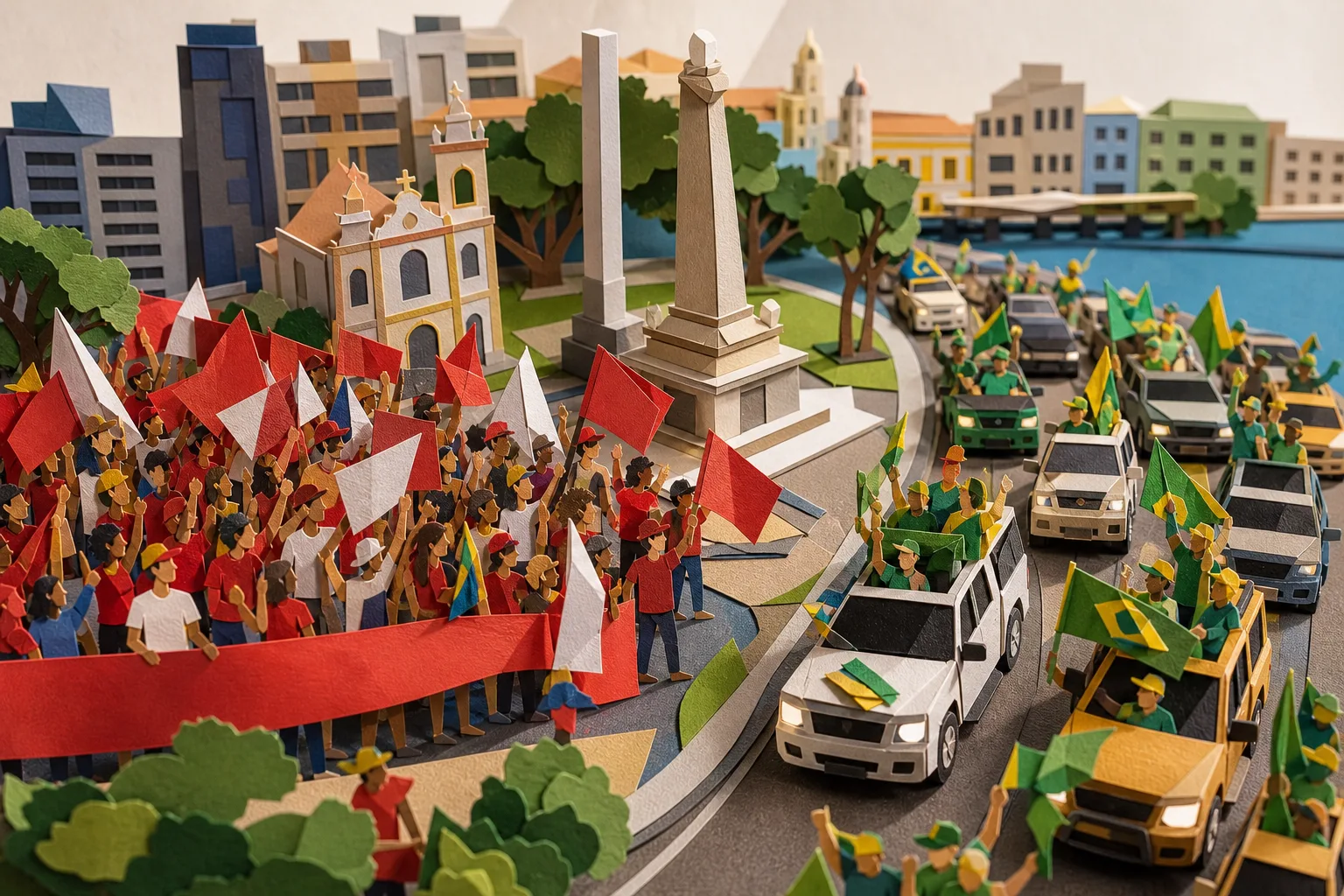 Mobilizações a favor de Lula e Flávio Bolsonaro movimentam a capital pernambucana