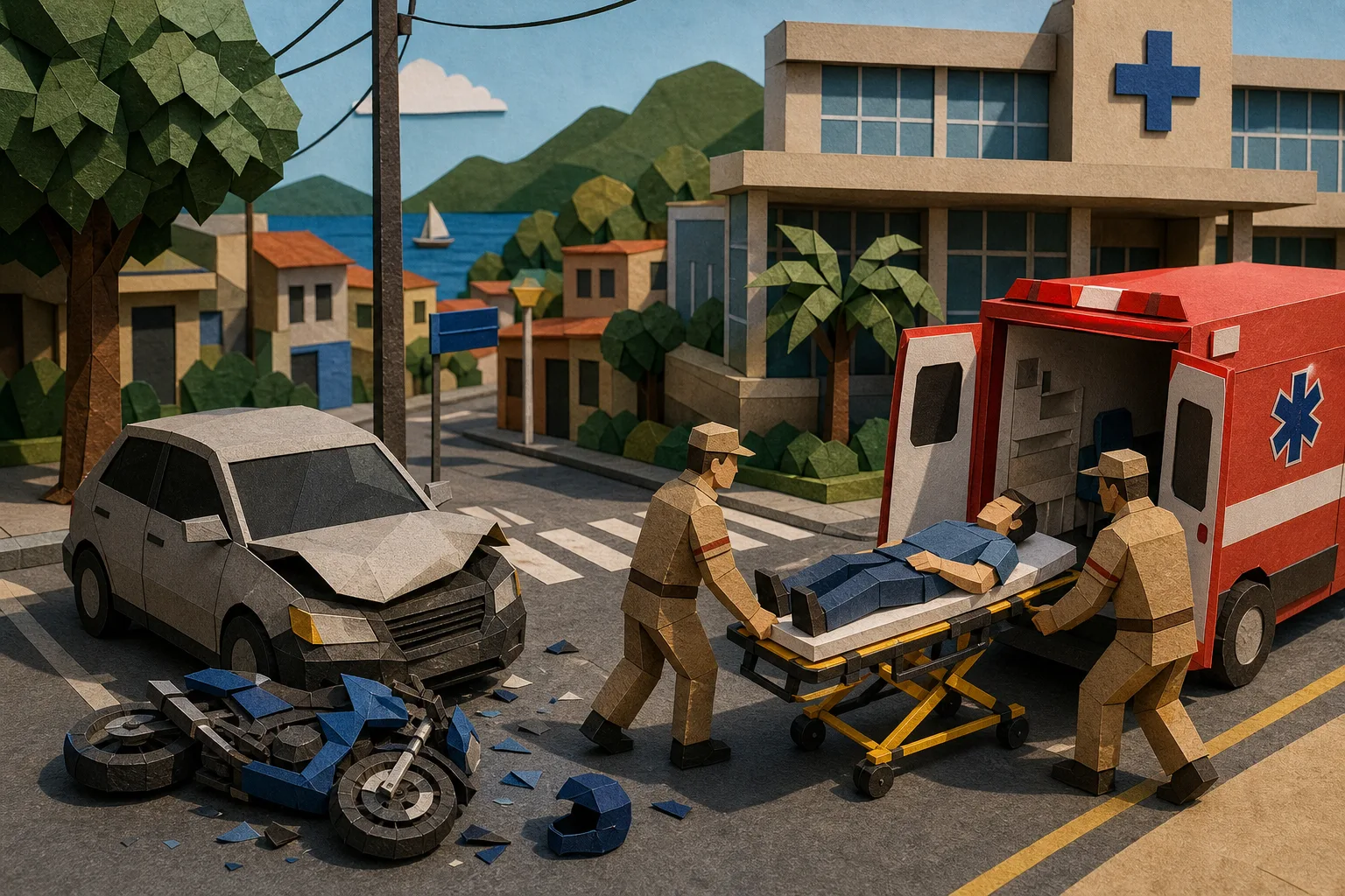 Motociclista fica ferido após colisão com automóvel em bairro de Angra dos Reis