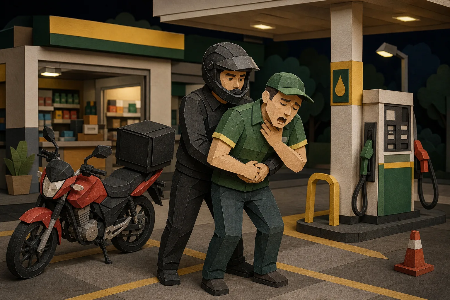 Motorista de aplicativo socorre funcionário engasgado em posto no Ceará