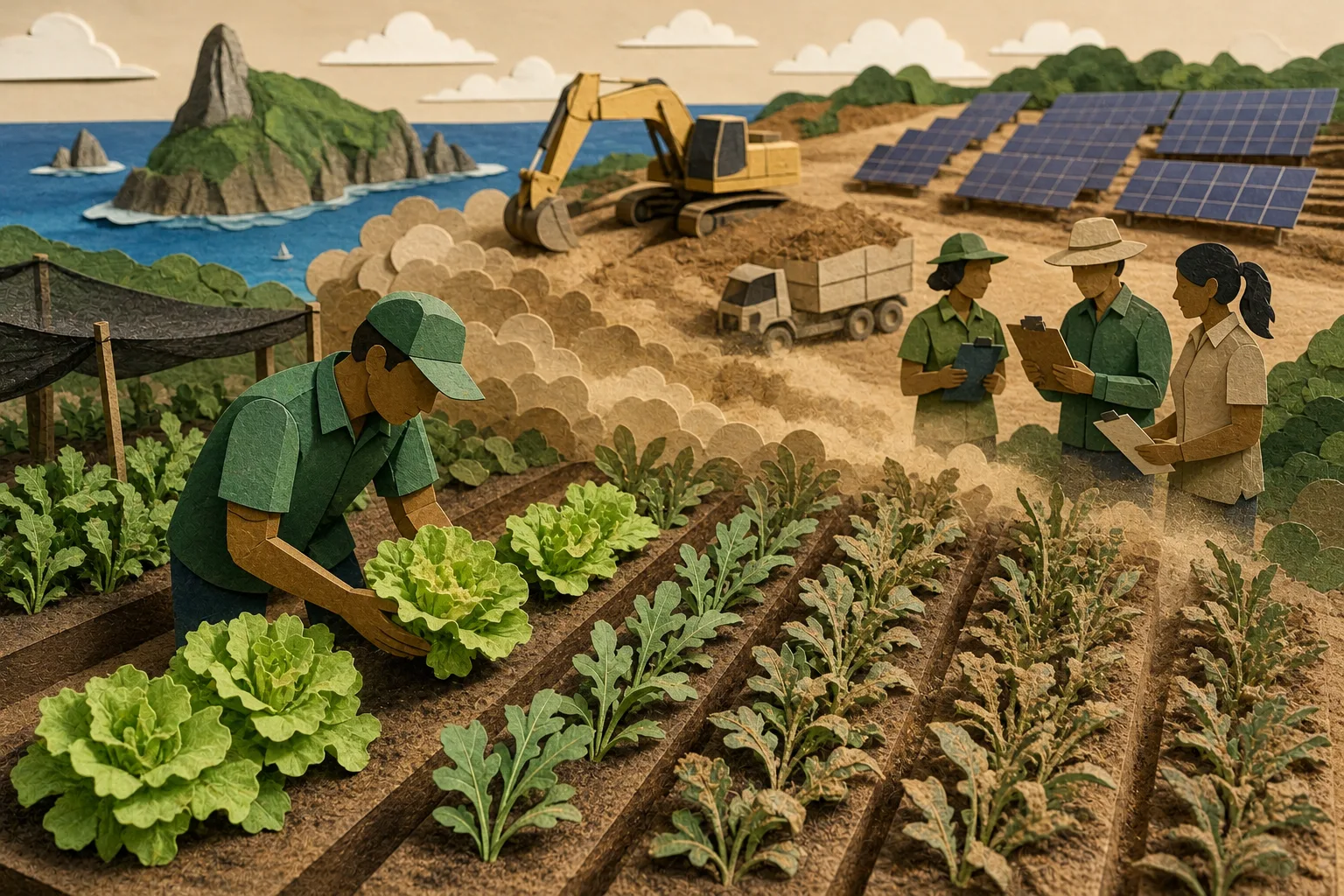 Movimentação de terra em obra de energia afeta cultivo em Fernando de Noronha