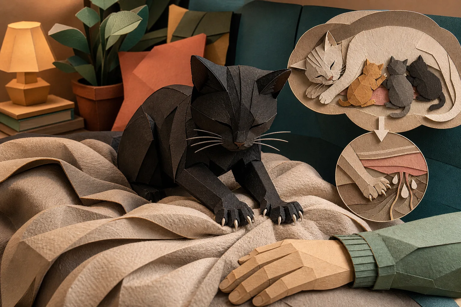 Movimento de amassar feito por gatos remete à amamentação e expressa confiança