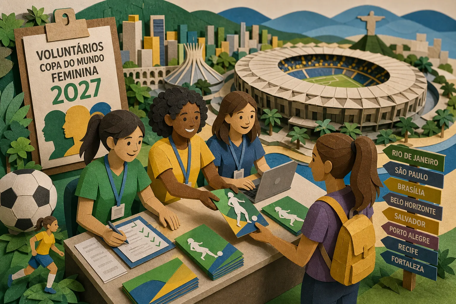 Mundial Feminino de 2027 no Brasil recebe candidaturas para 6 mil voluntários
