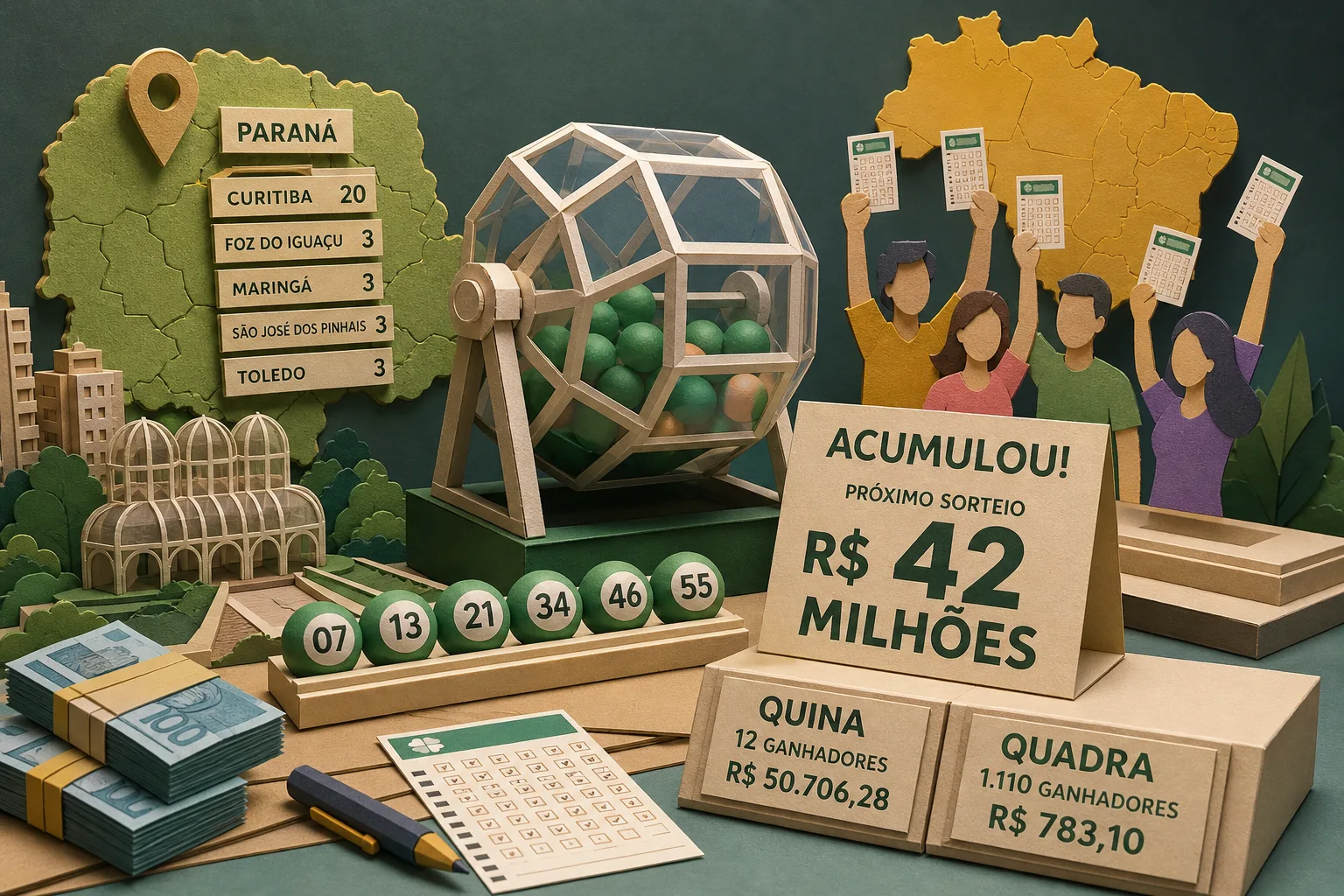 Nenhum bilhete acerta seis números e prêmio da Mega-Sena chega a R$ 42 milhões