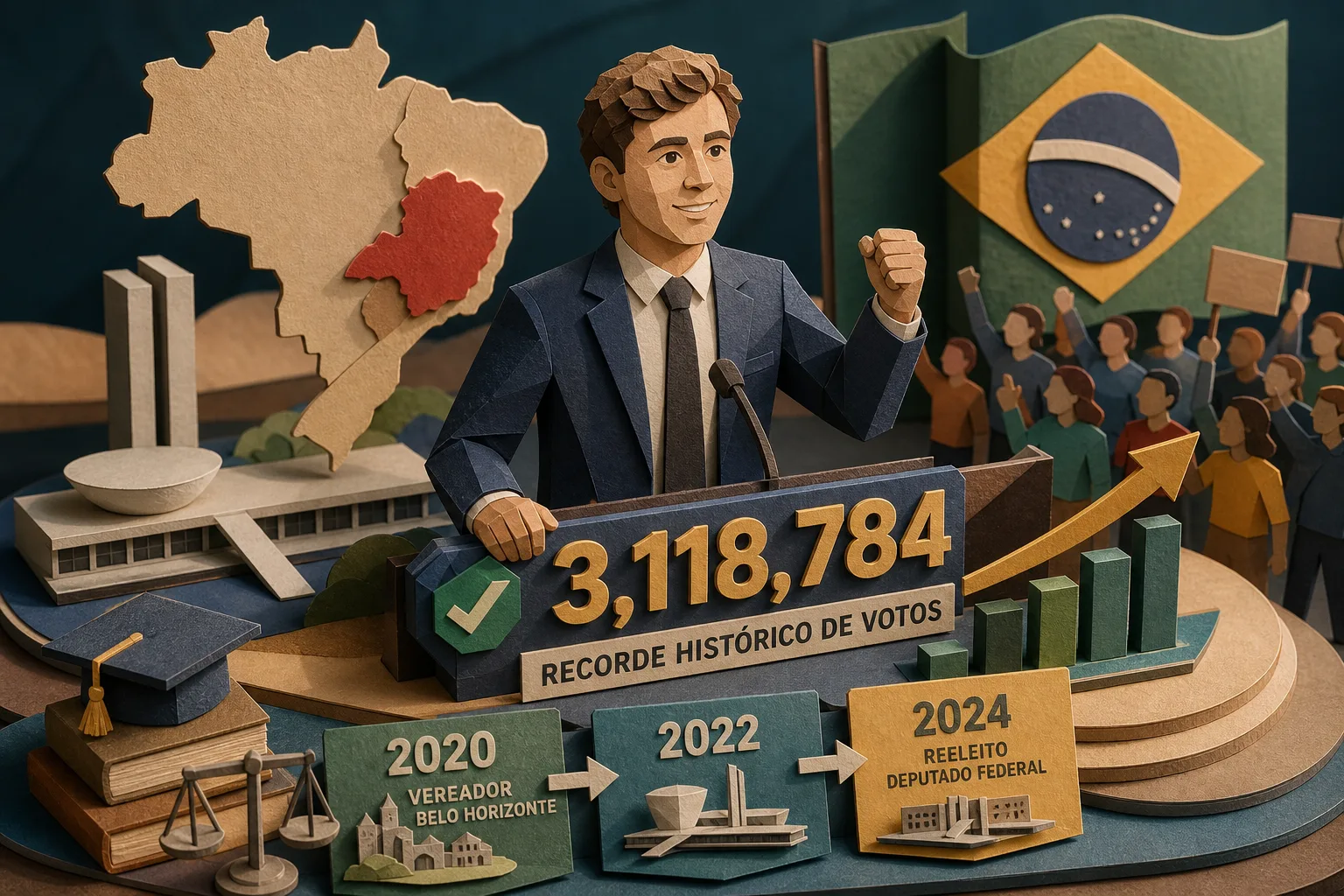Nikolas Ferreira bate recorde histórico de votos e se reelege deputado por Minas Gerais