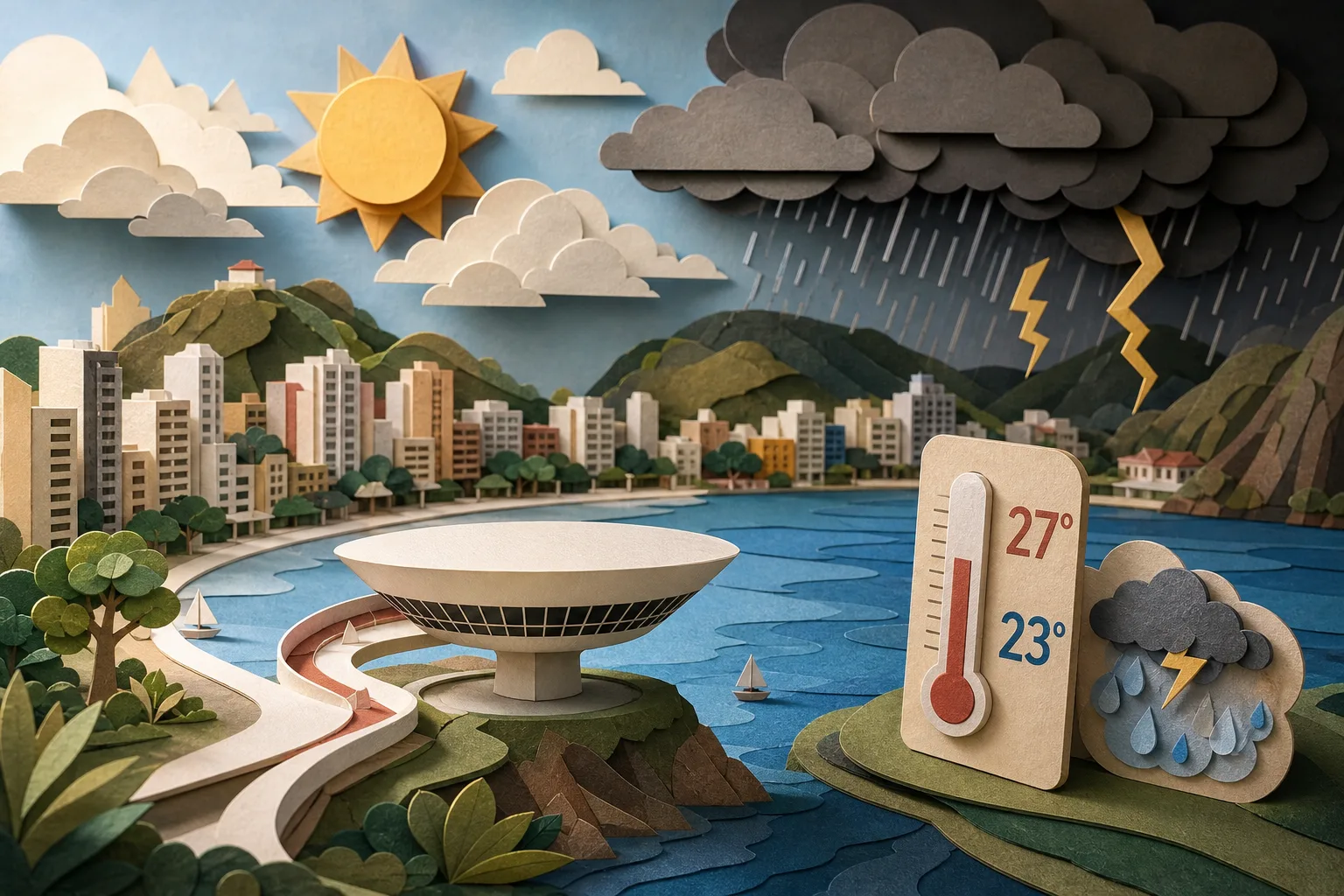 Niterói deve registrar termômetros em até 27ºC e precipitações no fim do dia