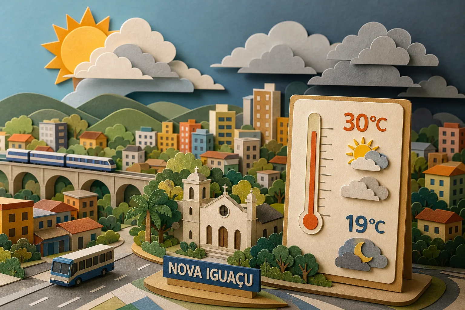 Nova Iguaçu terá dia de sol entre nuvens e máxima de 30ºC neste domingo