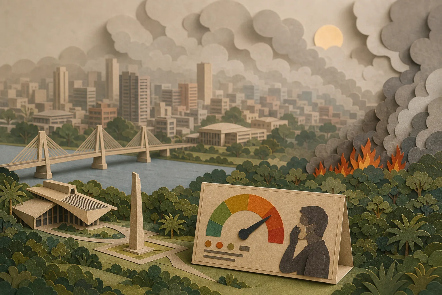 Nuvem de fumaça encobre Manaus e eleva índices de poluição pelo segundo dia