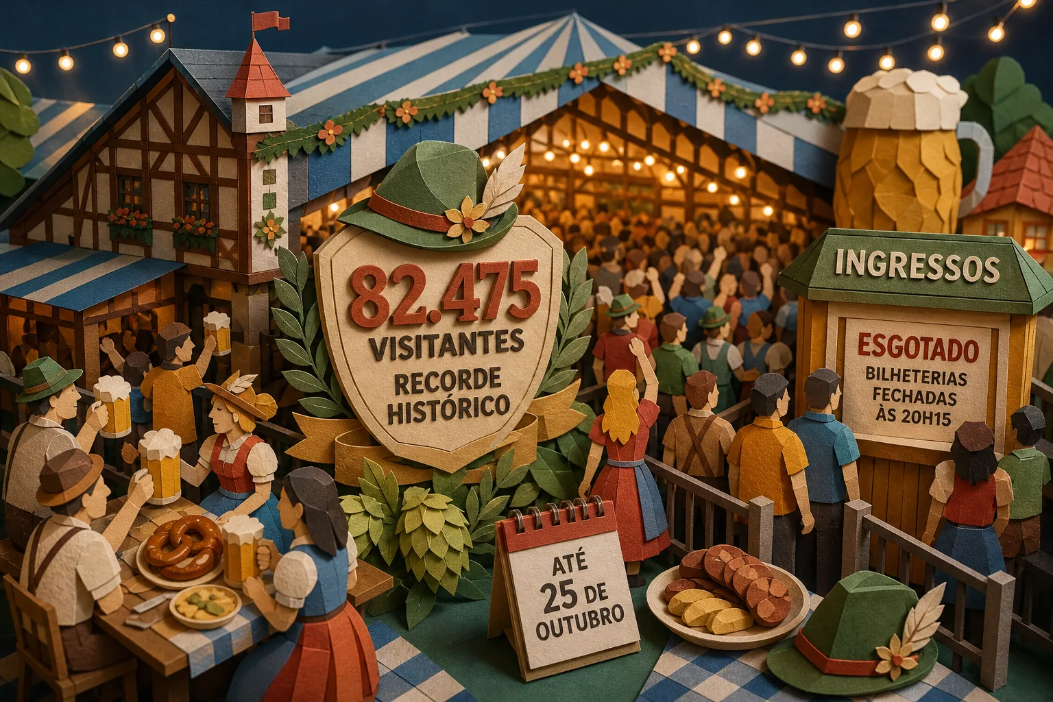 Oktoberfest de Blumenau recebe mais de 82 mil pessoas no sábado e atinge marca histórica