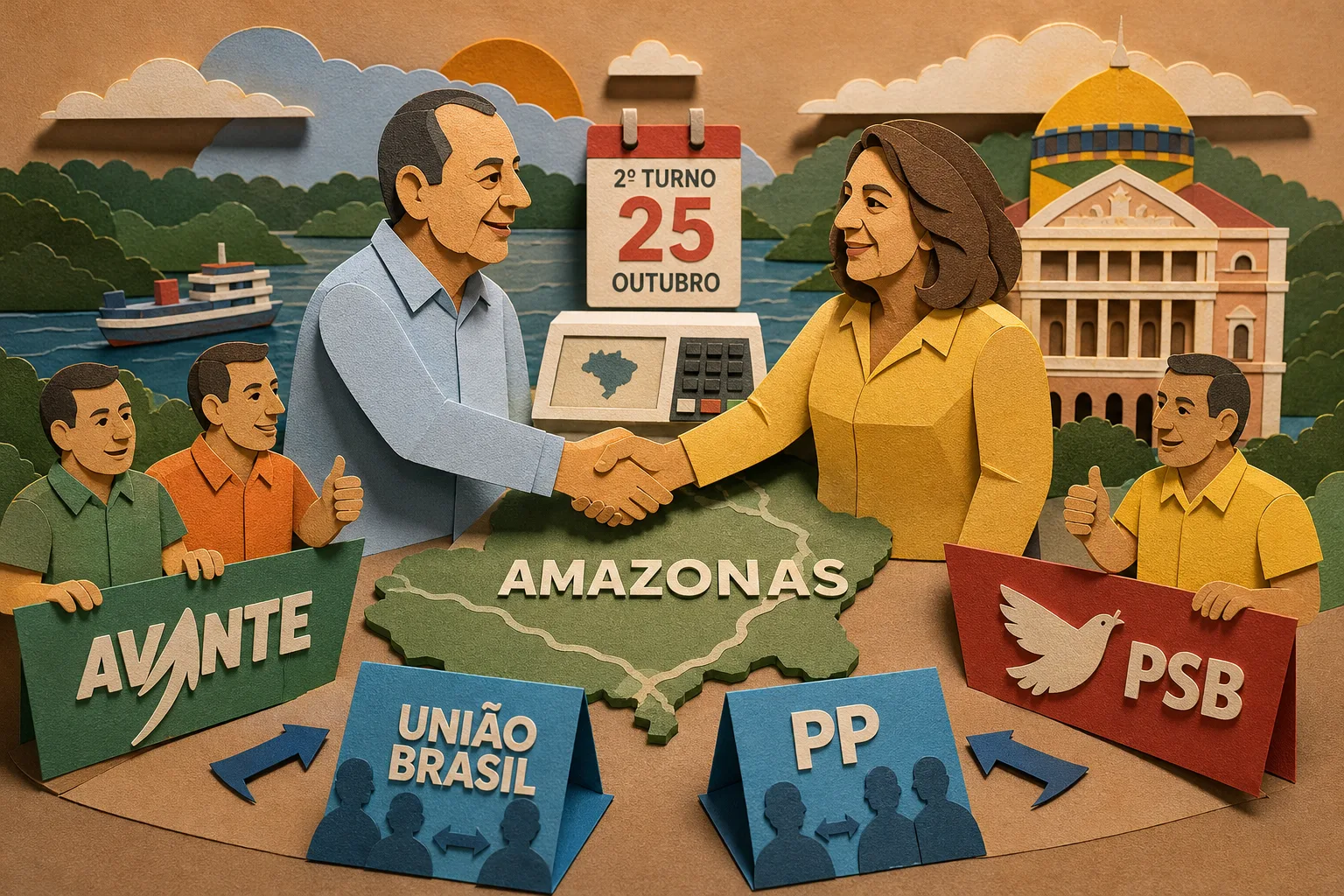 Omar Aziz e Maria do Carmo articulam alianças para a etapa final no Amazonas