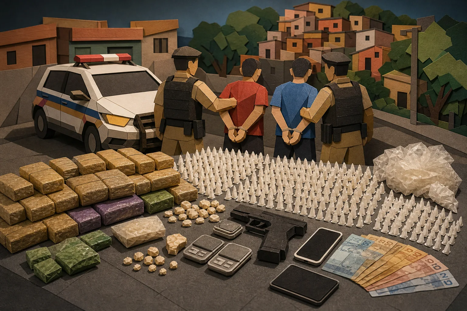 Operação policial localiza drogas e detém dois suspeitos em bairro de Juiz de Fora