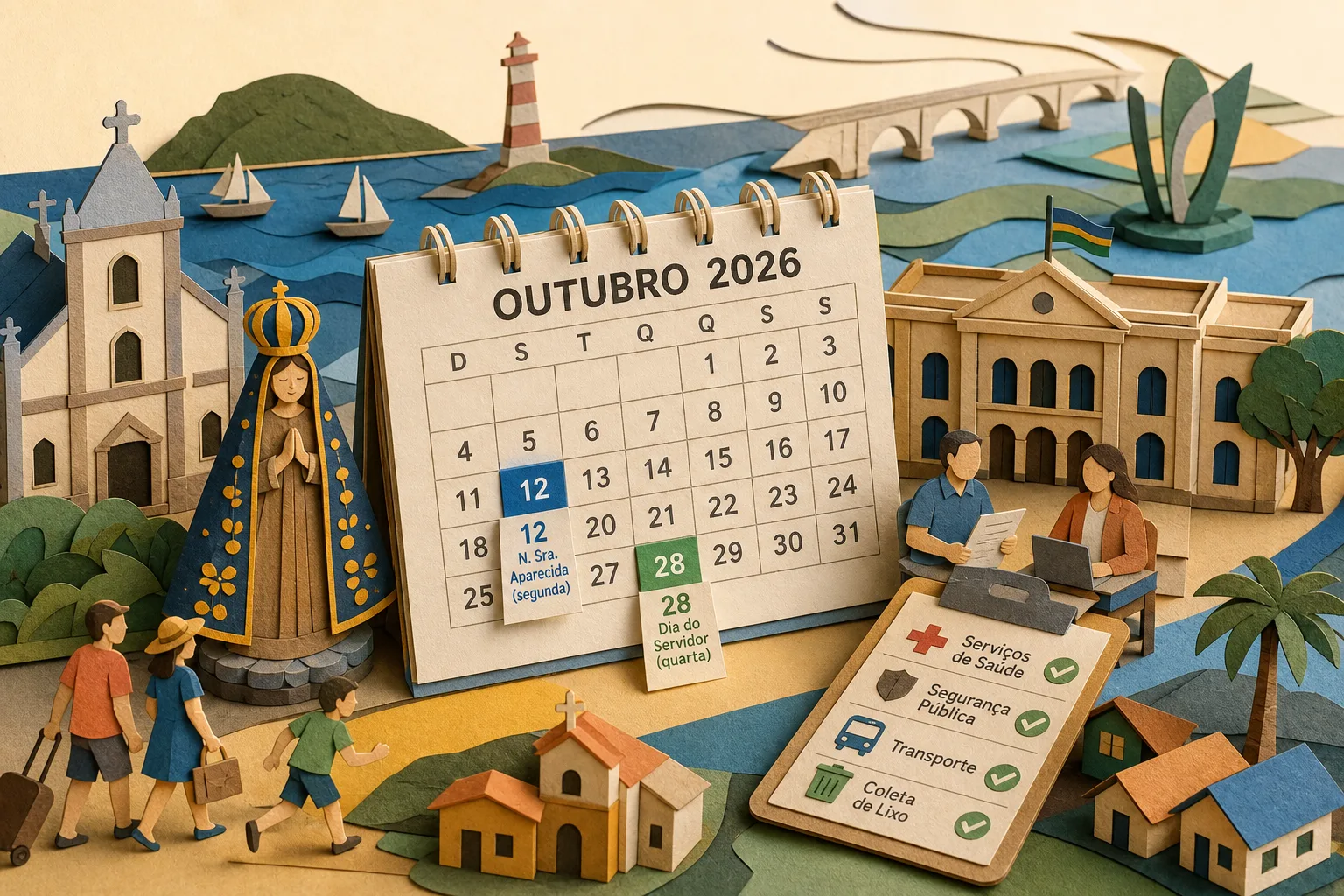 Outubro de 2026 terá fim de semana prolongado e ponto facultativo em Sergipe