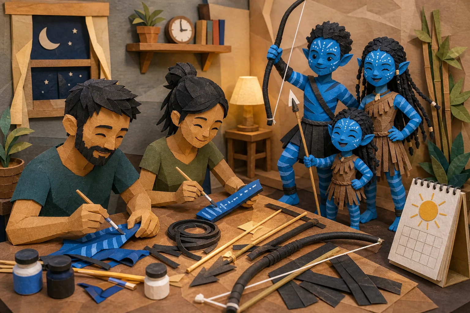 Pais gastam menos de R$ 100 e criam figurinos de Avatar para filhos no Tocantins