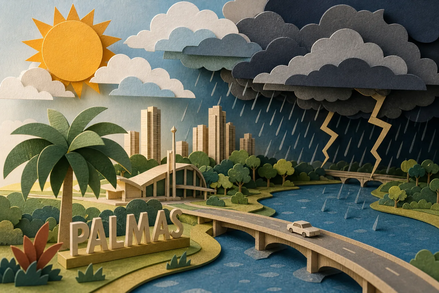 Palmas tem previsão de calor e pancadas de chuva com trovoadas neste domingo