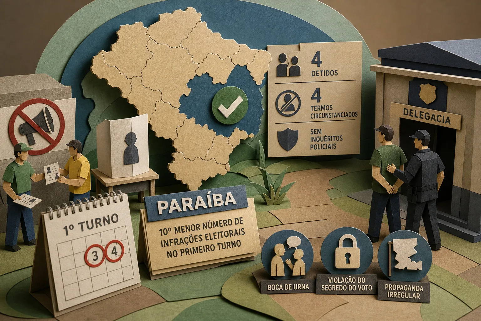 Paraíba figura entre as unidades com menos infrações eleitorais no primeiro turno