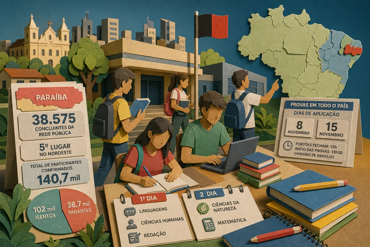 Paraíba registra mais de 38 mil concluintes da rede pública no Enem 2026